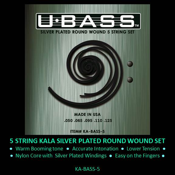 Silver-Plated Nylon Core Round Wound U•BASS® 5-String Set
