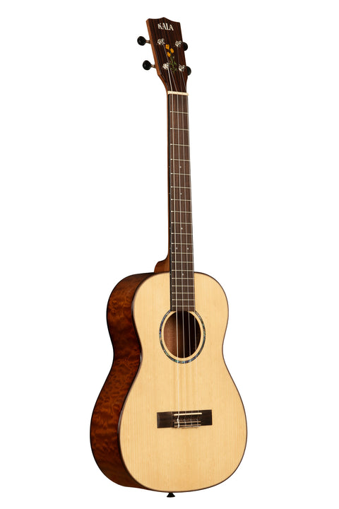 20th Anniversary Solid Spruce Top Quilted Sapele Baritone Ukulele with Bag