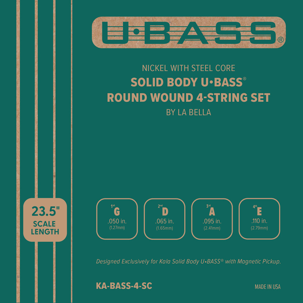 Nickel with Steel Core Solid Body U•BASS® Round Wound 4-String Set