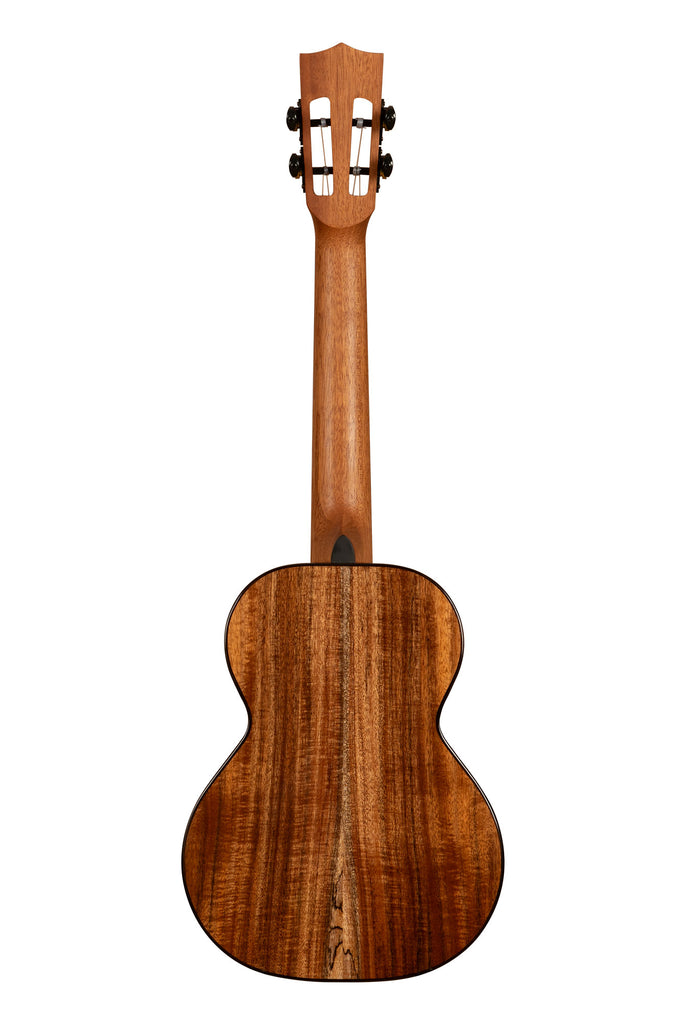 A Contour All Solid Gloss Acacia Tenor Ukulele w/ Bag shown at a back angle