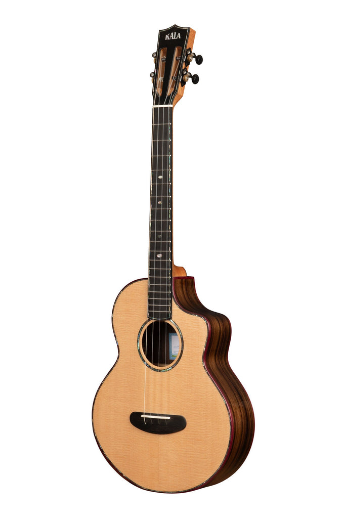 BLEM - Contour Deluxe All Solid Gloss Spruce Rosewood Baritone Ukulele w/ Cutaway and Bag