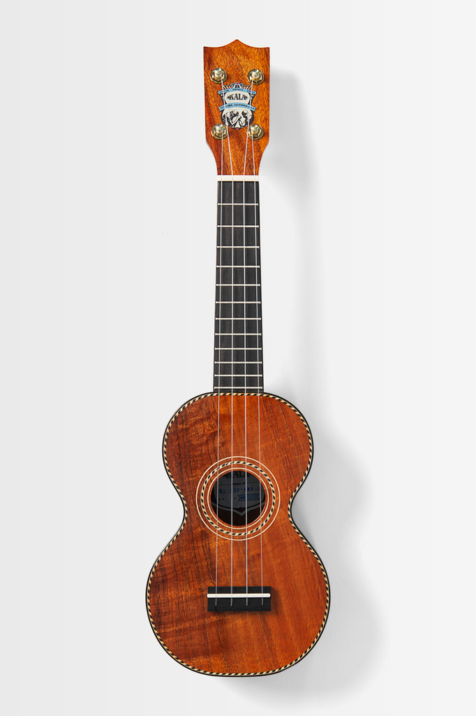 Pan Pacific Deluxe All Solid Koa Top Mahogany Figure 8 Soprano Ukulele with Bag