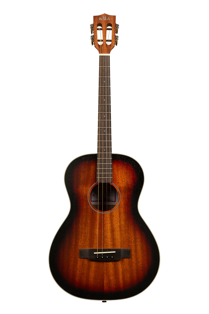 A Solid Mahogany Top Sunburst Tenor Guitar shown at a front angle