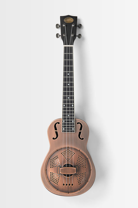 Brushed Copper Baritone Resonator Ukulele with Bag