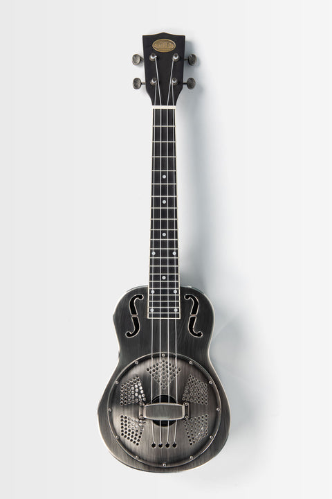Brushed Nickel Tenor Resonator Ukulele with Bag