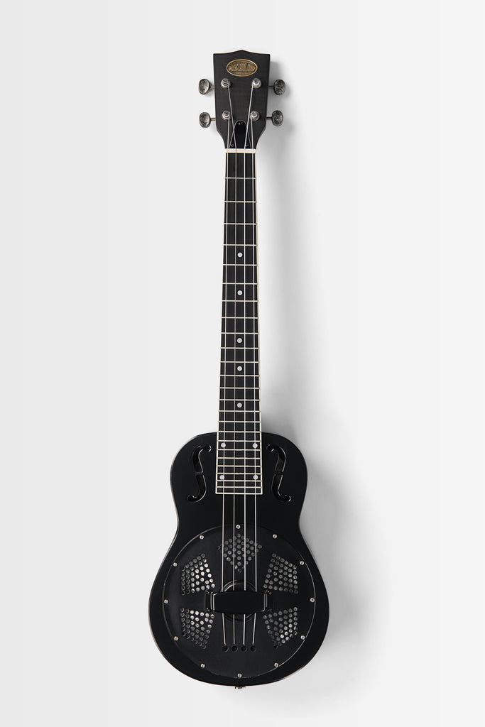Matte Black Baritone Resonator Ukulele with Bag