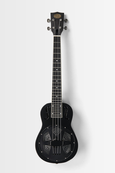 Matte Black Baritone Resonator Ukulele with Bag