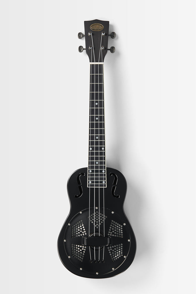 Matte Black Tenor Resonator Ukulele with Bag