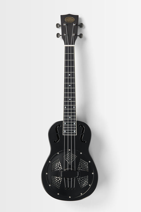 Matte Black Tenor Resonator Ukulele with Bag