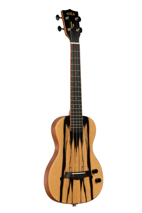 A Solid Body Electric Sunny & The Black Pack Signature Tenor Ukulele shown at a right angle