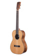 A Gloss Solid Cedar Top Acacia Baritone Ukulele shown at a left angle