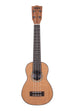 A Gloss Solid Cedar Top Acacia Long Neck Soprano Ukulele shown at a front angle