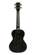 A All Solid Salt & Pepper Doghair Mahogany Tenor Ukulele shown at a back angle