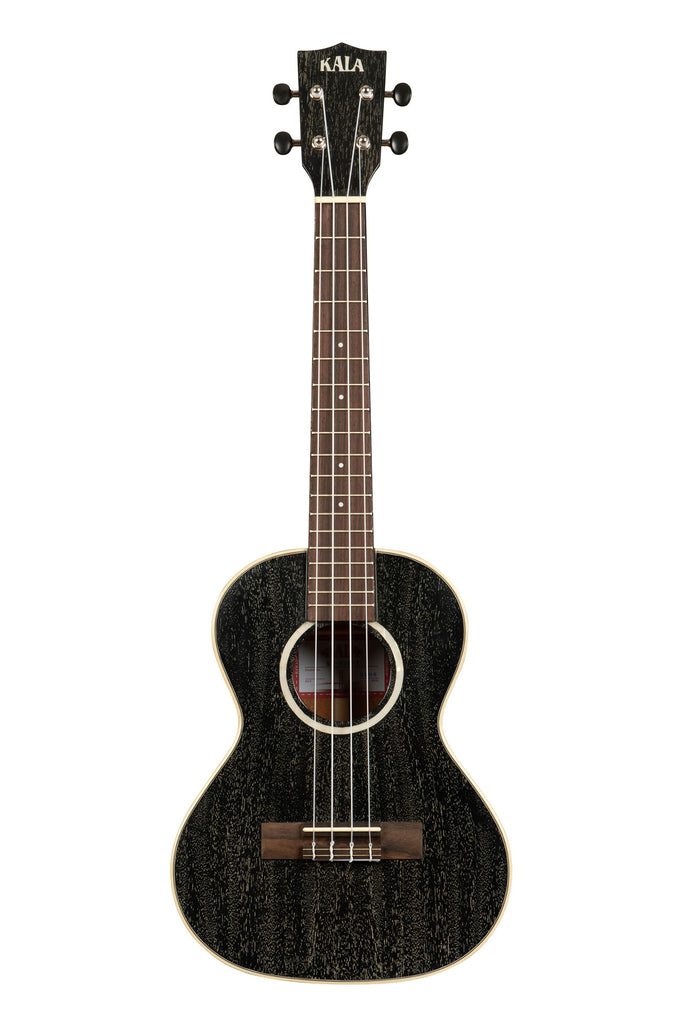 A All Solid Salt & Pepper Doghair Mahogany Tenor Ukulele shown at a front angle
