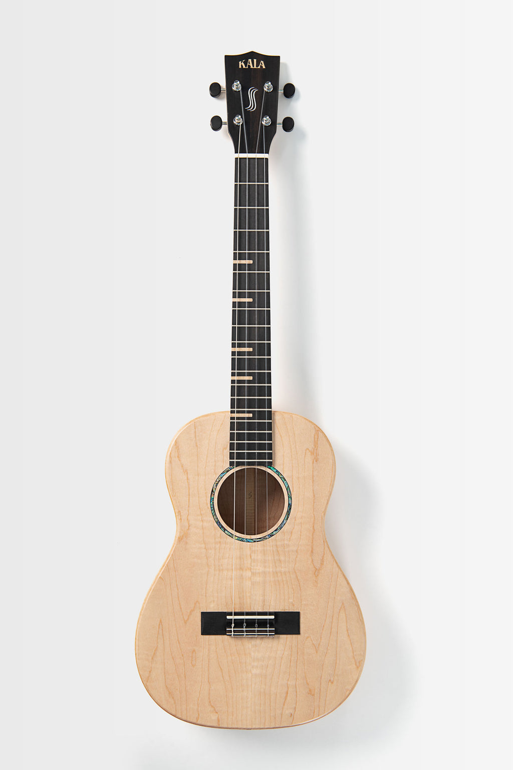 All Solid Flame Maple Waterfall Baritone Ukulele