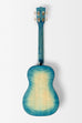 All Solid Blue Flame Maple Waterfall Baritone Ukulele w/ Bag