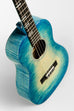 All Solid Blue Flame Maple Waterfall Baritone Ukulele w/ Bag