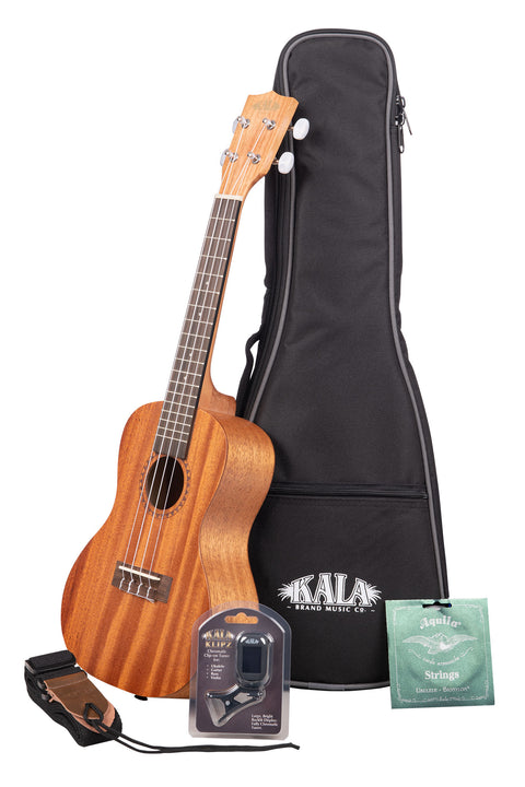 KA-15C Satin Mahogany Concert Ukulele Bundle