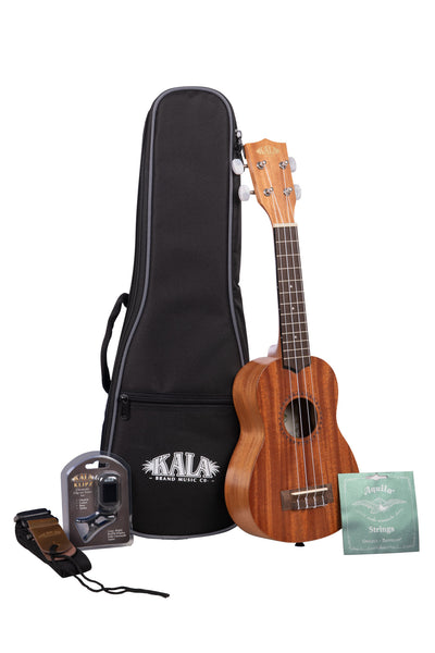 KA-15S Satin Mahogany Soprano Ukulele Bundle