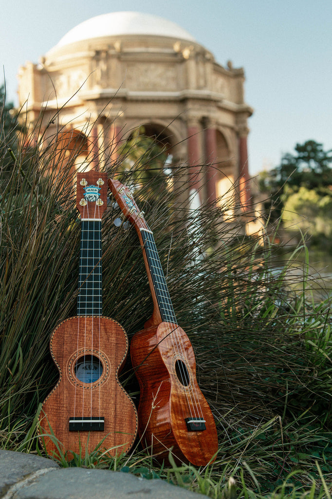Pan-Pacific Deluxe All Solid Hawaiian Koa Figure 8 Soprano Ukulele with Bag