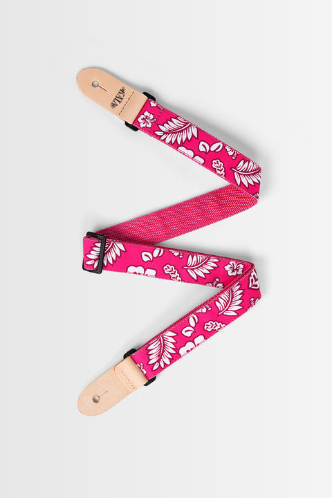Hibiscus Print Ukulele Strap - Pink