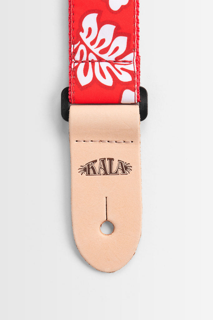 Hibiscus Print Ukulele Strap - Red