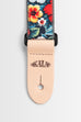 Vintage Hibiscus Print Ukulele Strap - Black