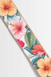 Vintage Hibiscus Print Ukulele Strap - White