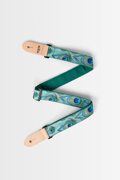 Peacock Print Ukulele Strap - Green