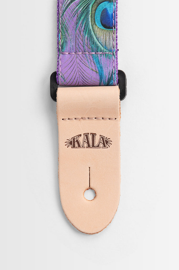 Peacock Print Ukulele Strap - Purple