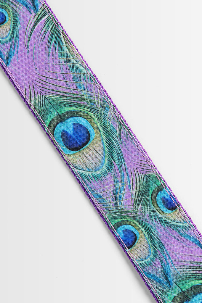 Peacock Print Ukulele Strap - Purple