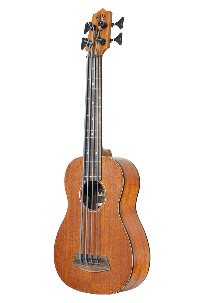 A Rumbler Mahogany Acoustic-Electric U•BASS® shown at a left angle