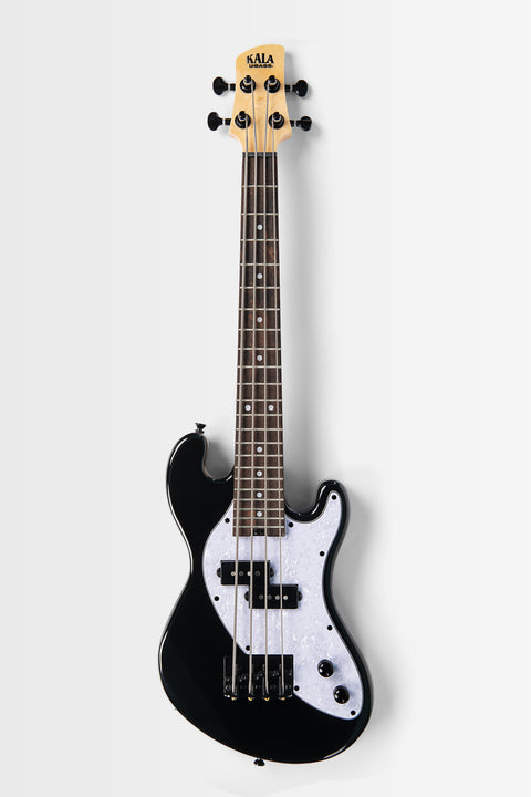 Solid Body 4-String Jet Black Fretted U•BASS® — Pearloid Pickguard