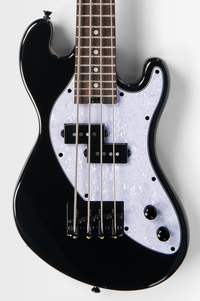 Solid Body 4-String Jet Black Fretted U•BASS® — Pearloid Pickguard