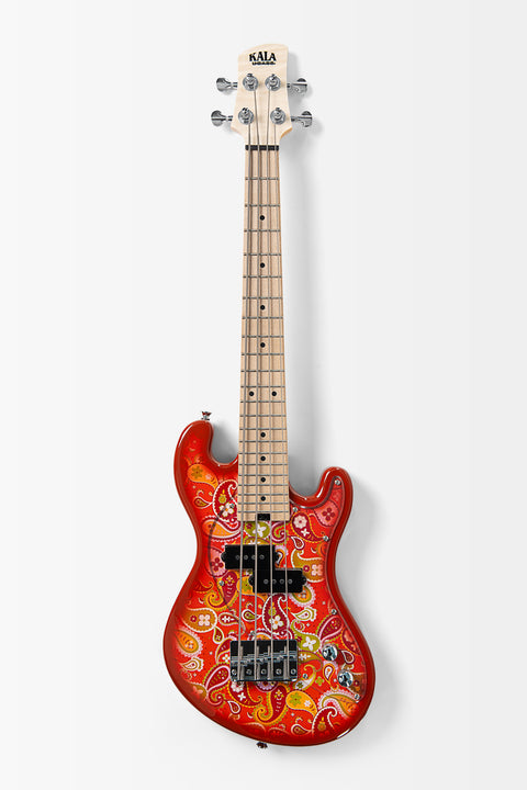 PREORDER: Solid Body 4-String Paisley Orange Burst Fretted U•BASS®