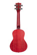 A Adobe Red Watercolor Meranti Concert Ukulele shown at a back angle