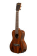 A Premier Exotic Macawood Concert Ukulele shown at a left angle