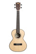 A Solid Spruce Top Striped Ebony Tenor Ukulele shown at a front angle