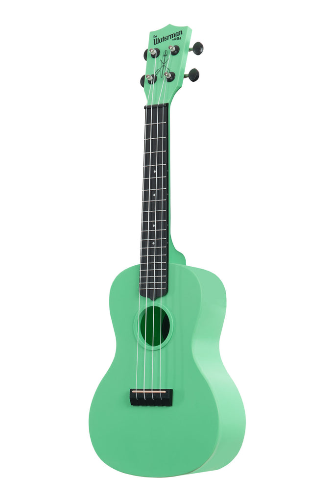 A Sea Foam Green Concert Waterman shown at a left angle