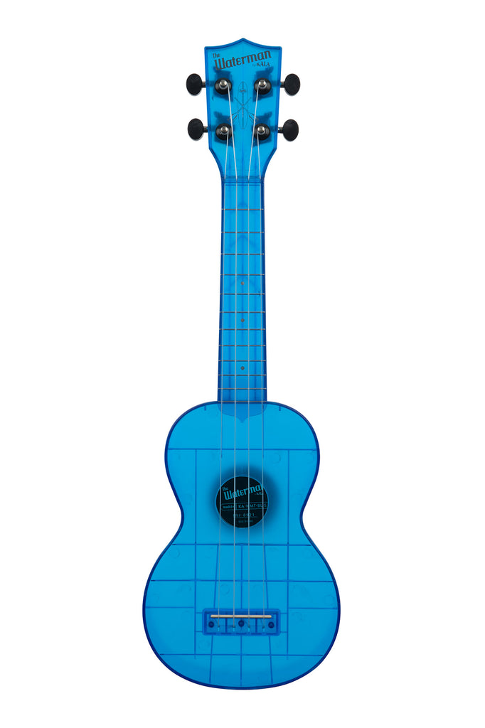 A Cobalt Blue Transparent Soprano Waterman shown at a front angle