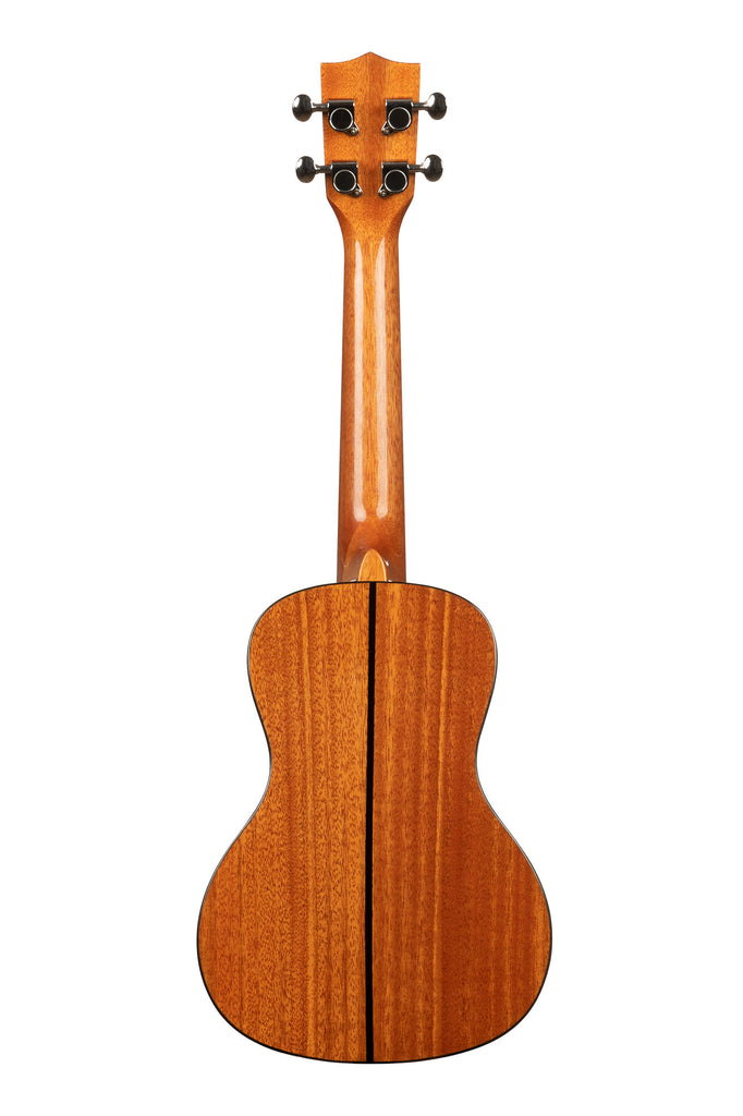 A Solid Spruce Top Mahogany Concert Ukulele shown at a back angle