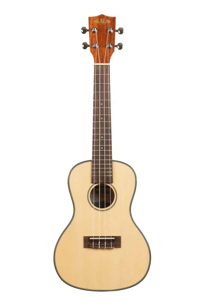 A Solid Spruce Top Mahogany Concert Ukulele shown at a front angle