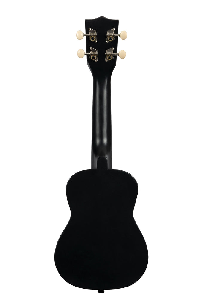 A Spaced Out Ukadelic Soprano Ukulele shown at a back angle